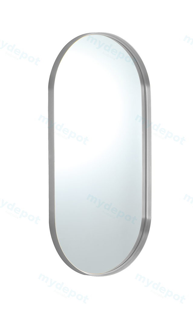 600X1500X35mm Brushed Nickel Ellips Frame Mirror