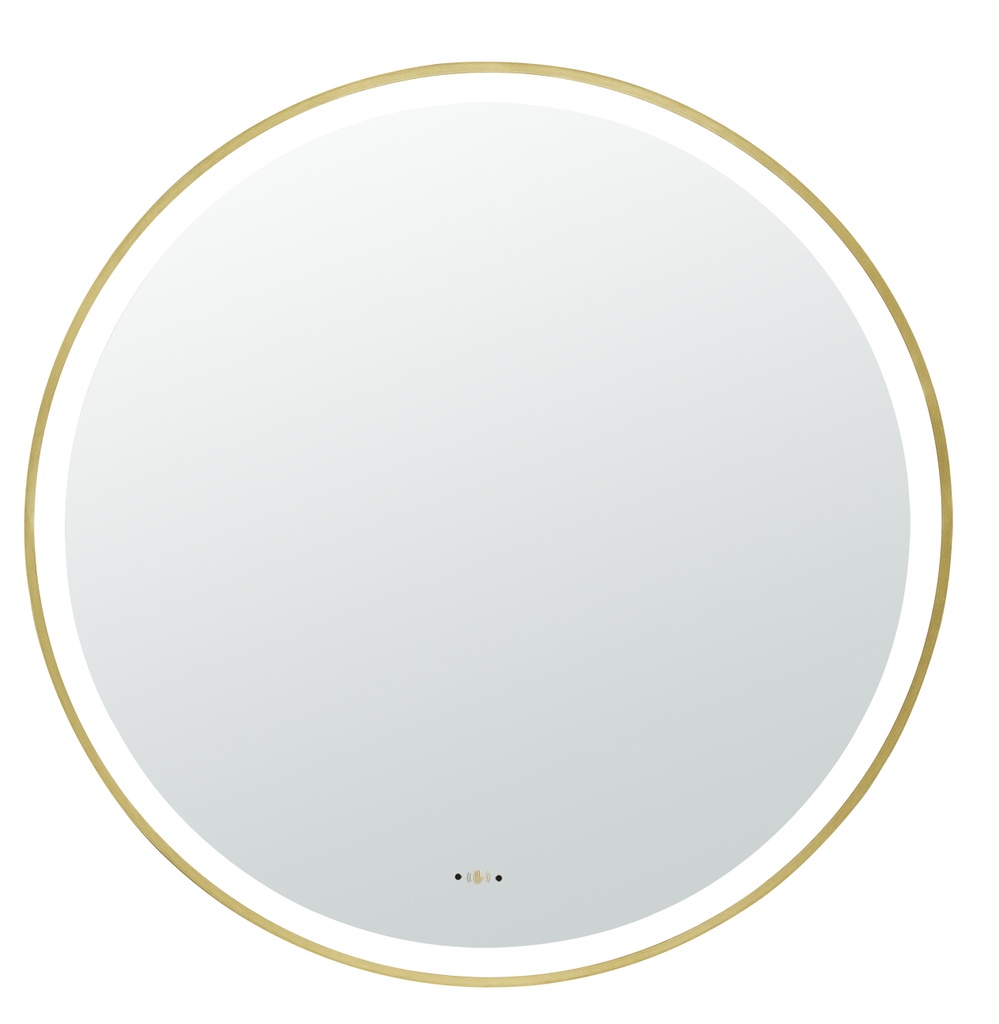 [55944] 600X600X32mm Brushed Gold Orbis Framed LED Mirror