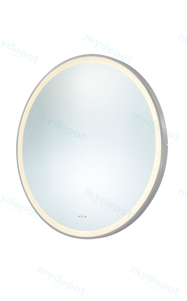600X600X32mm Brushed Nickle Orbis Framed LED Mirror