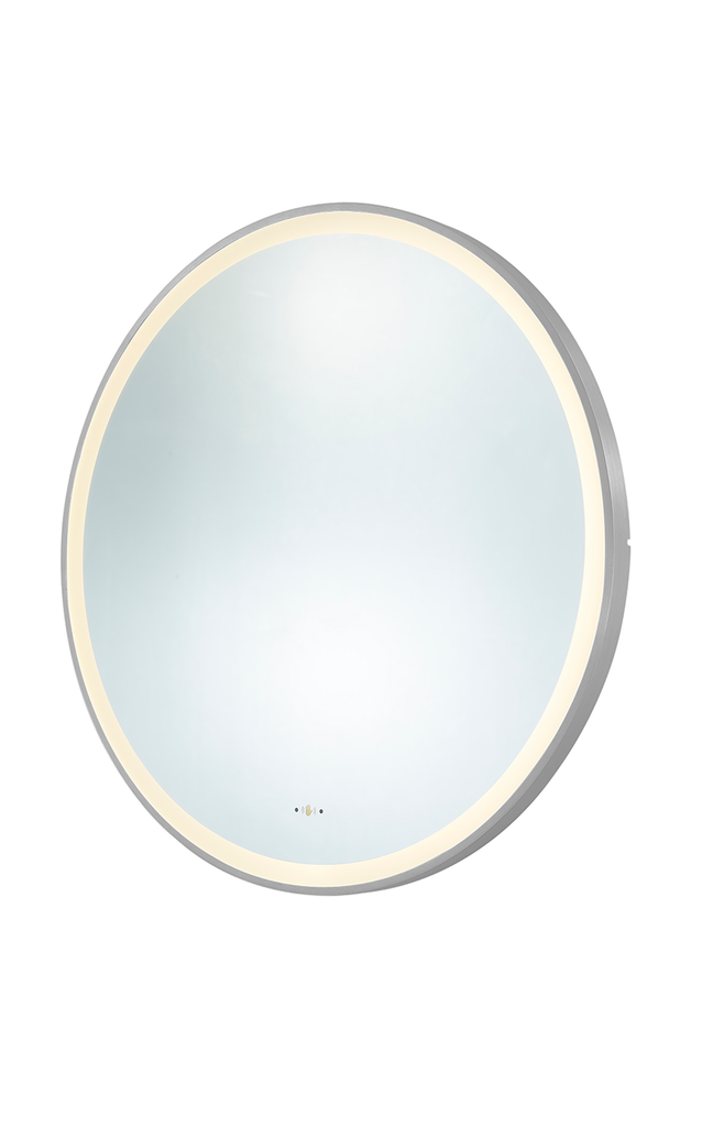 [55947] 600X600X32mm Brushed Nickle Orbis Framed LED Mirror