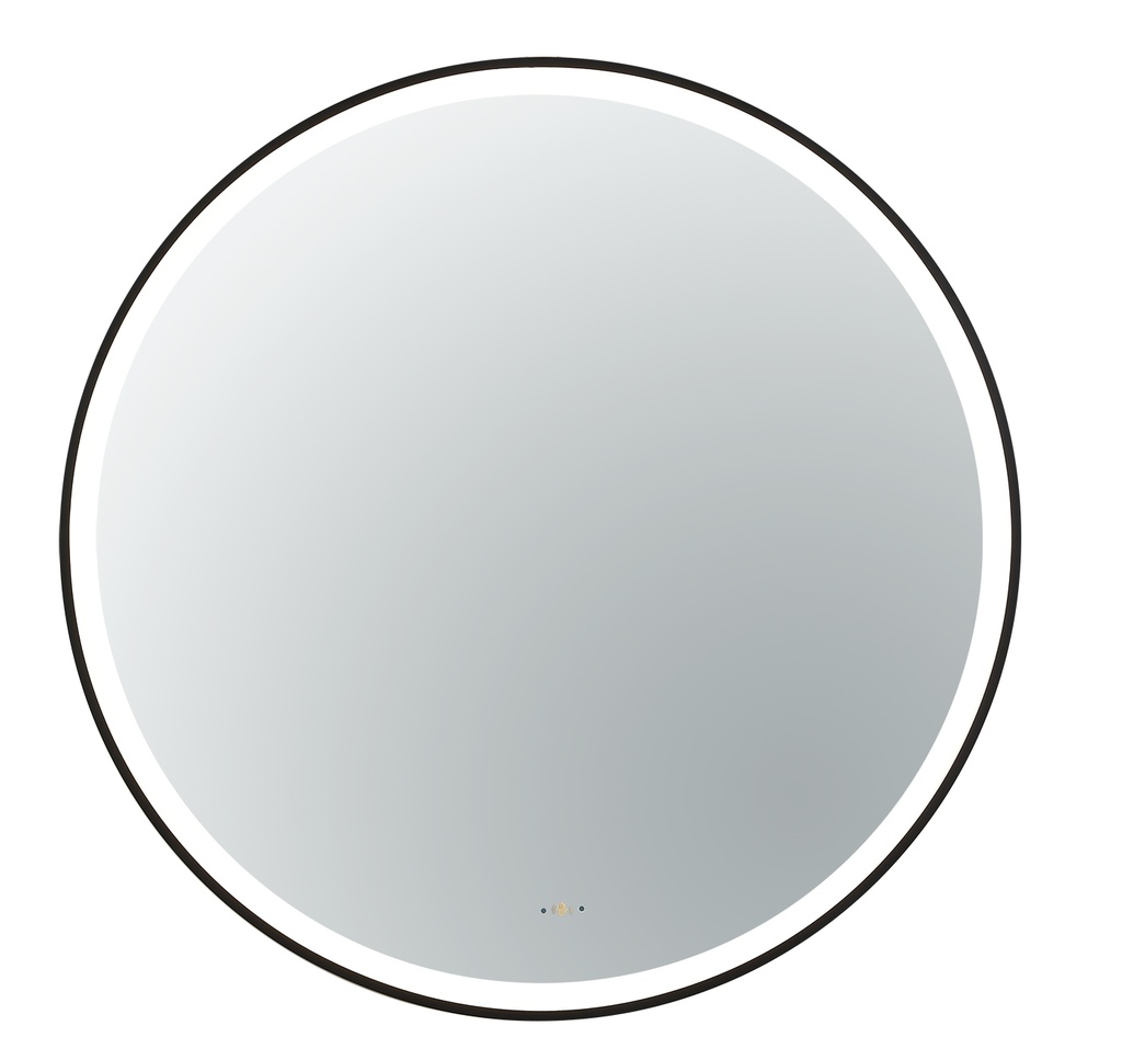 [55941] 600X600X32mm Matte Black Orbis Framed LED Mirror