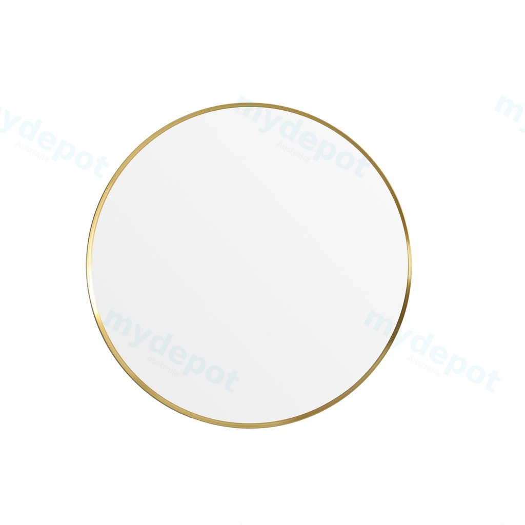 600X600X35mm Burshed Gold Orbis Frame Mirror