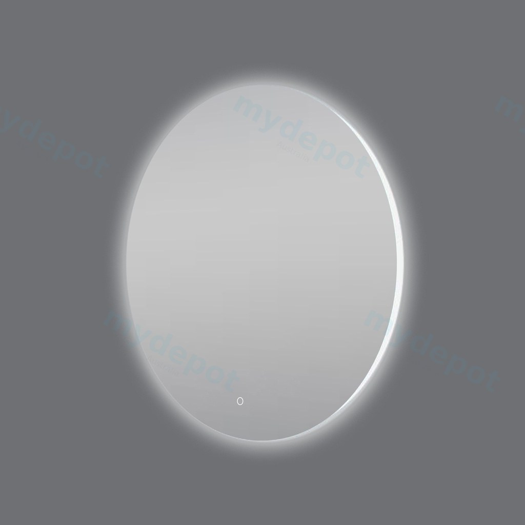 600mm Round 3 Color Lighting Backlit Acrylic LED Mirror Touch Sensor Switch Defogger Pad Wall Mounted