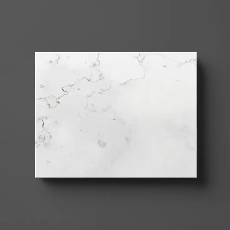 [90183/QZ6046ST] 600x465x20mm Quartz Stone Top Gloss White Marble Look Silica-Free Caesarstone Benchtop