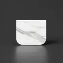 600x503x15mm White Marble Look Sintered Stone Top Matte Finish Rounded Corner Benchtop