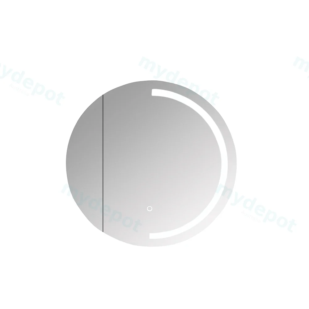 600x600x160mm Matt White Athena LED Round PVC Shaving Cabinet Single Door