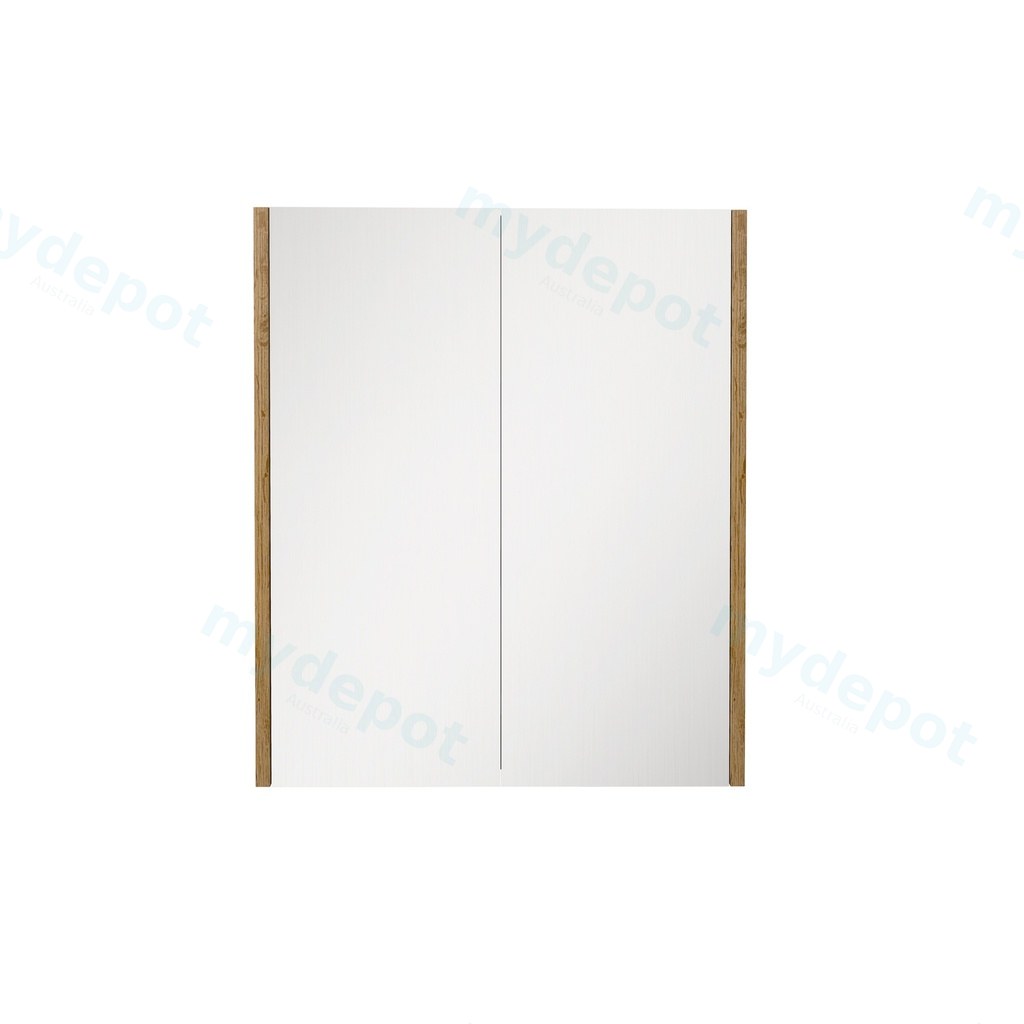 600×720×150mm Prime Oak Camden Pencil Edge Shaving Cabinet