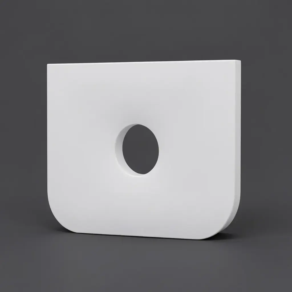 604x462x15mm White Zero Silica Quartz Round Corner Stone Top