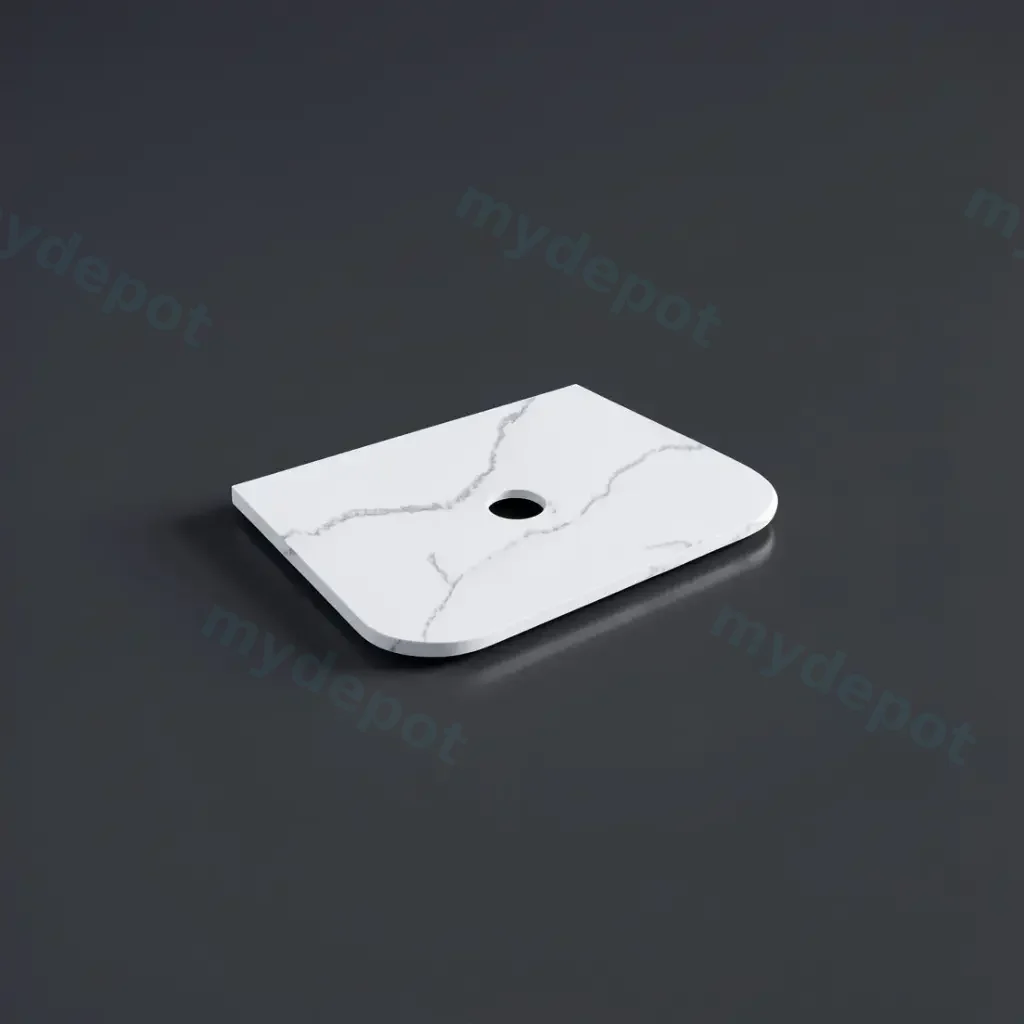 [56062] 605X505X12mm Calacatta Artic White Solid Surface Stone Top
