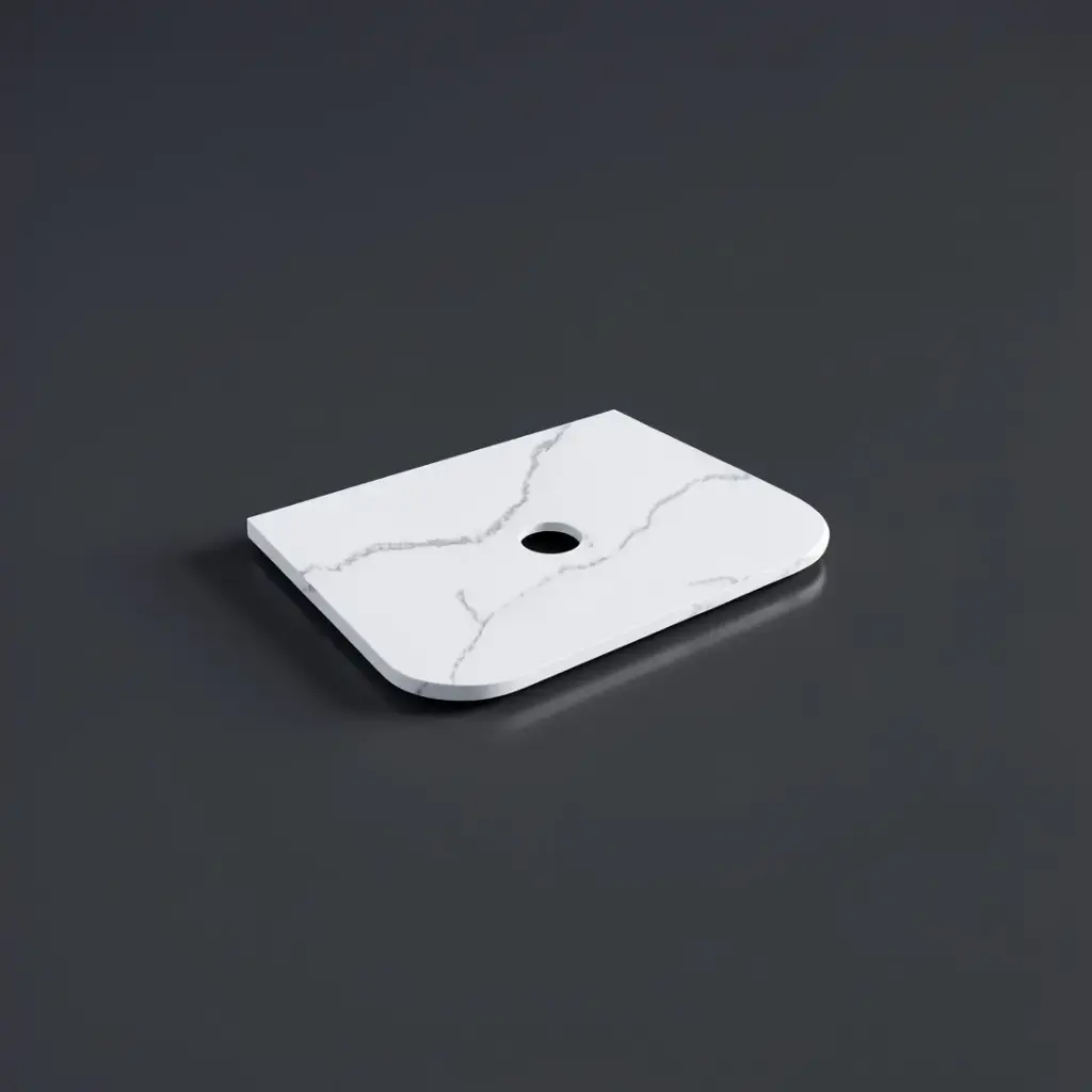 605X505X12mm Calacatta Artic White Solid Surface Stone Top