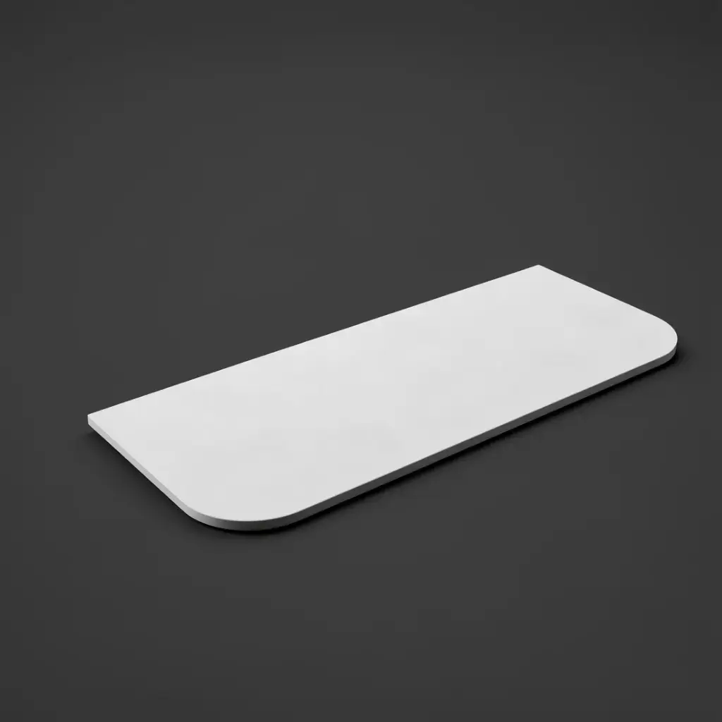 [56112] 605X505X12mm Matte White Solid Surface Plain Slab Curve Stone Top