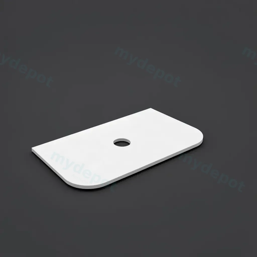 [56118] 605X505X12mm Matte White Solid Surface Plain Slab Curve Stone Top
