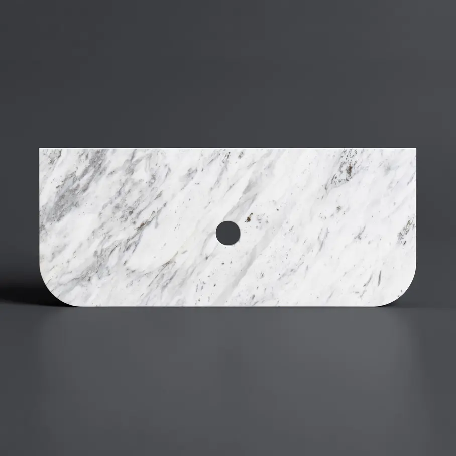 [56350] 605X505X18mm Carrara White Marble Curve Stone Top