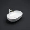 610*420*155mm Gloss White Ellips Fine Ceramic Above Counter Basins Overflow,32mm Waste