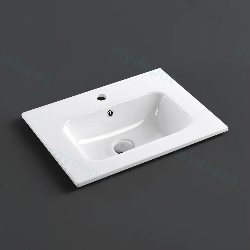 610*460*175mmmm Gloss White Kliff Fine Ceramic Counter Top