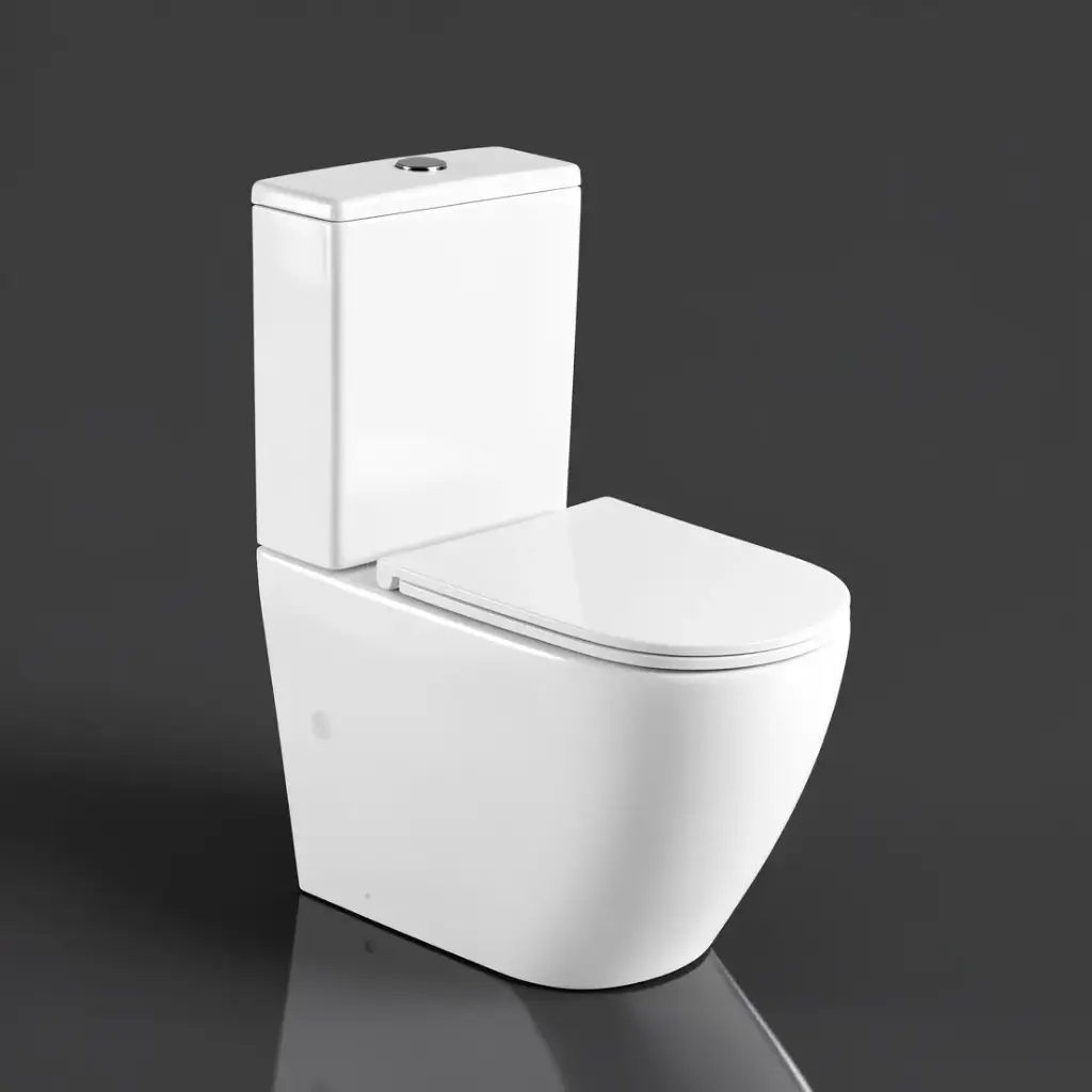 [50343] 665*380*845mm Hani Back To Wall Toilet Suite (Rimless) With Slim Uf Seat Cover And Universal Inlet Cistern T3