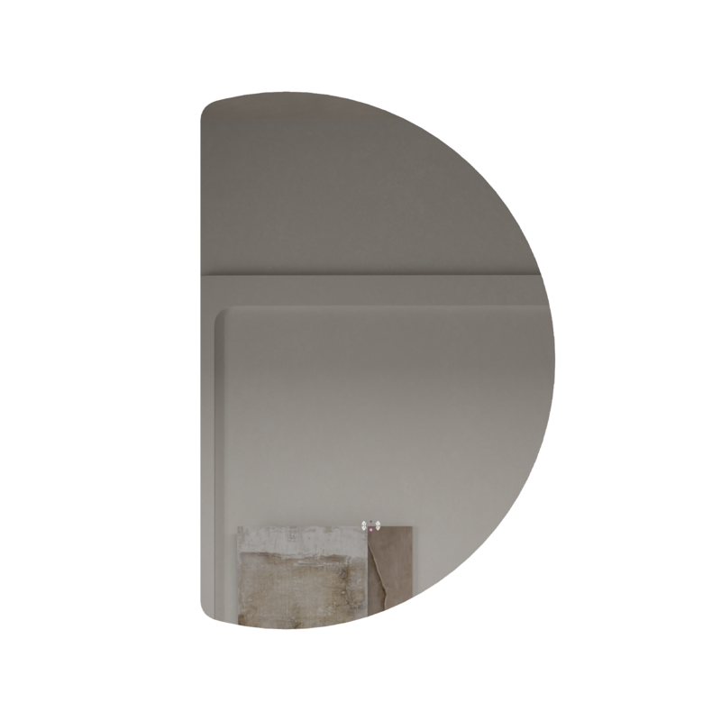 [86137/HM10066BM-L] 1000mm Half-Moon 3 Color Backlit LED Mirror With Touchless Sensor Switch Flat Left Side