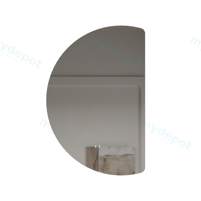 [86138/HM10066BM-R] 1000mm Half-Moon 3 Color Backlit LED Mirror with Touchless Sensor Switch Flat Right Side
