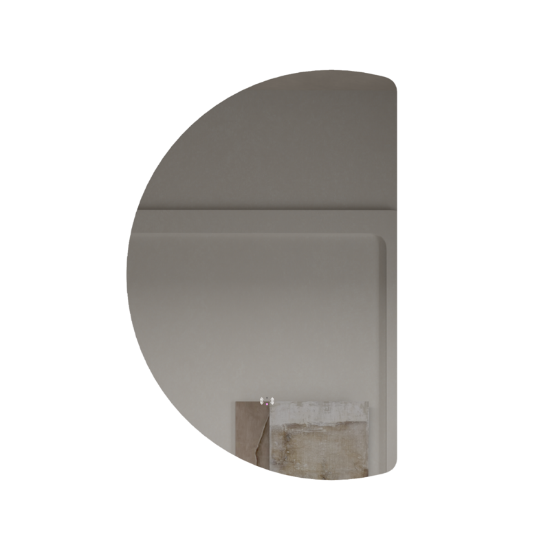 [86138/HM10066BM-R] 1000mm Half-Moon 3 Color Backlit LED Mirror with Touchless Sensor Switch Flat Right Side