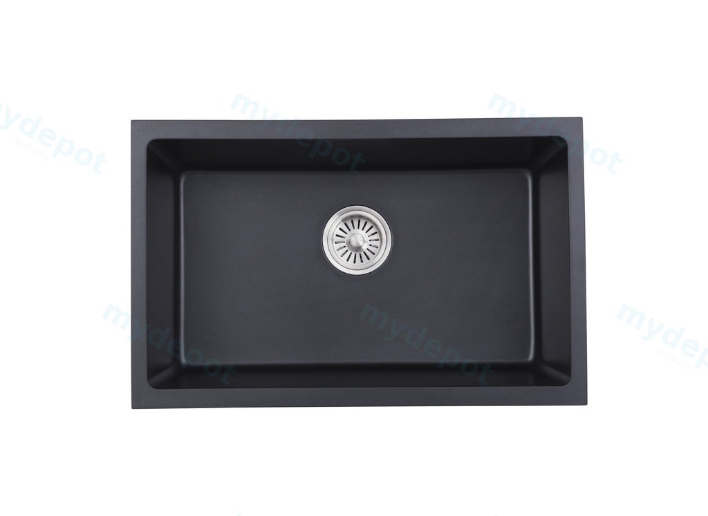 [44630] 680*430*230mm Cora Black Undermount Granite Sink