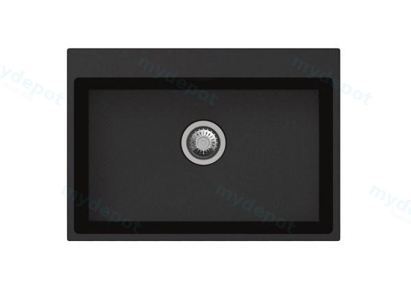 [41396] 680*500*220mm Carysil Black Single Bowl Granite Stone Kitchen Sink Top/Under Mount