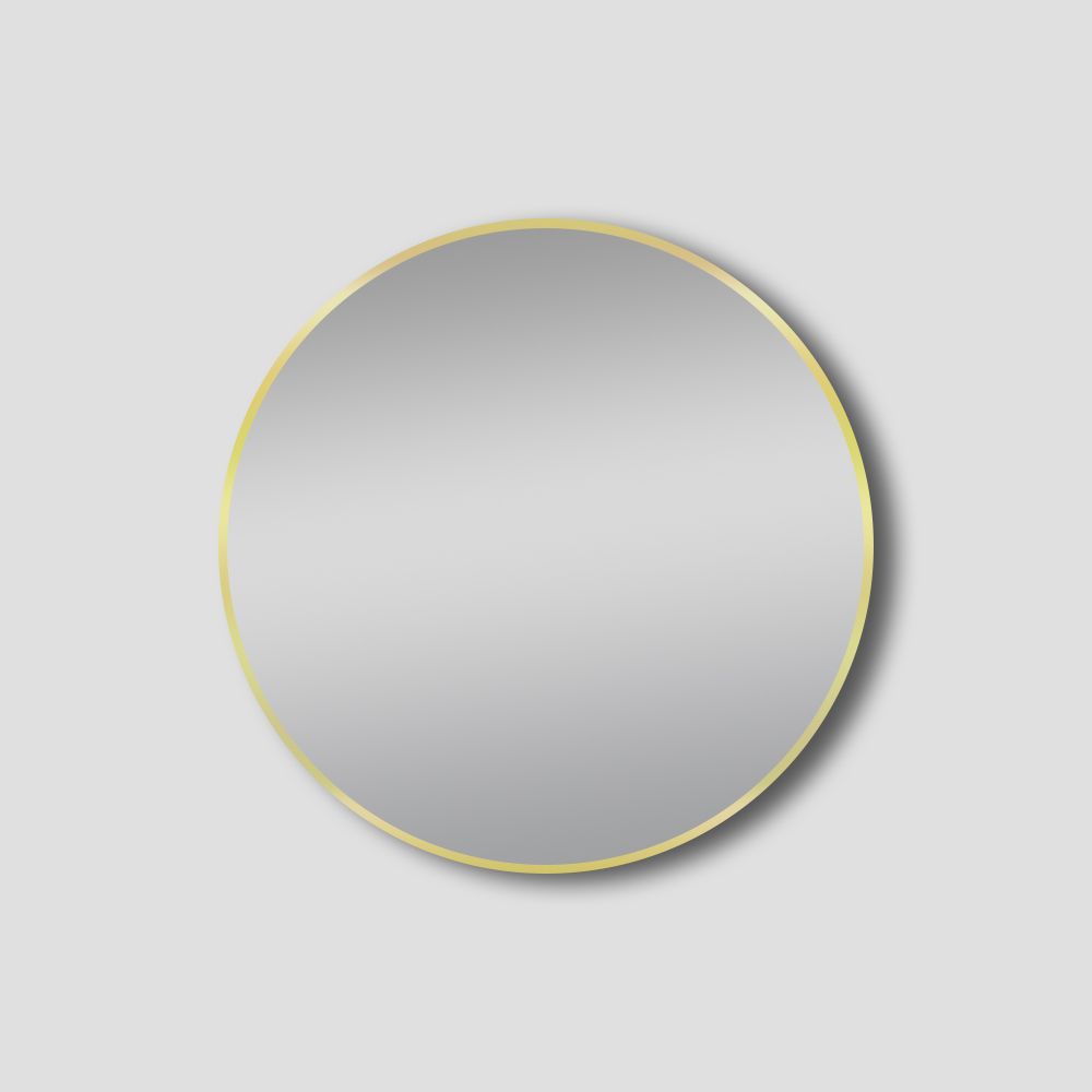 [41408] 700mm Matte Brushed Gold Aluminium Framed Round Non-Luminous Mirror
