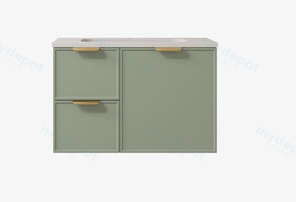 740*455*560mm Olive Green Madura Federation Wall Hung PVC Cabinet,Left Hand Drawers