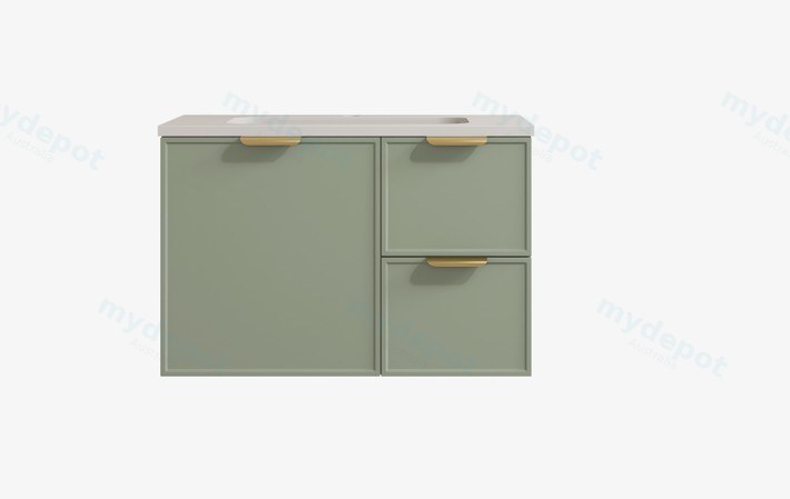 740*455*560mm Olive Green Madura Federation Wall Hung PVC Cabinet,Right Hand Drawers
