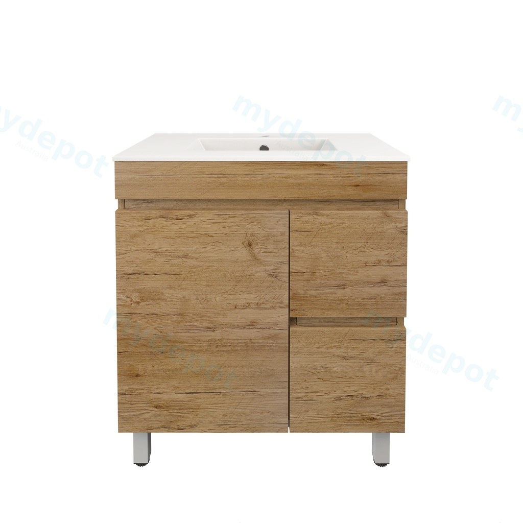 [56562] 740X355X710mm Camden Modern Free Standing Cabinet Prime Oak,Soft Closing Finger Pull Door,Right Hand Drawers