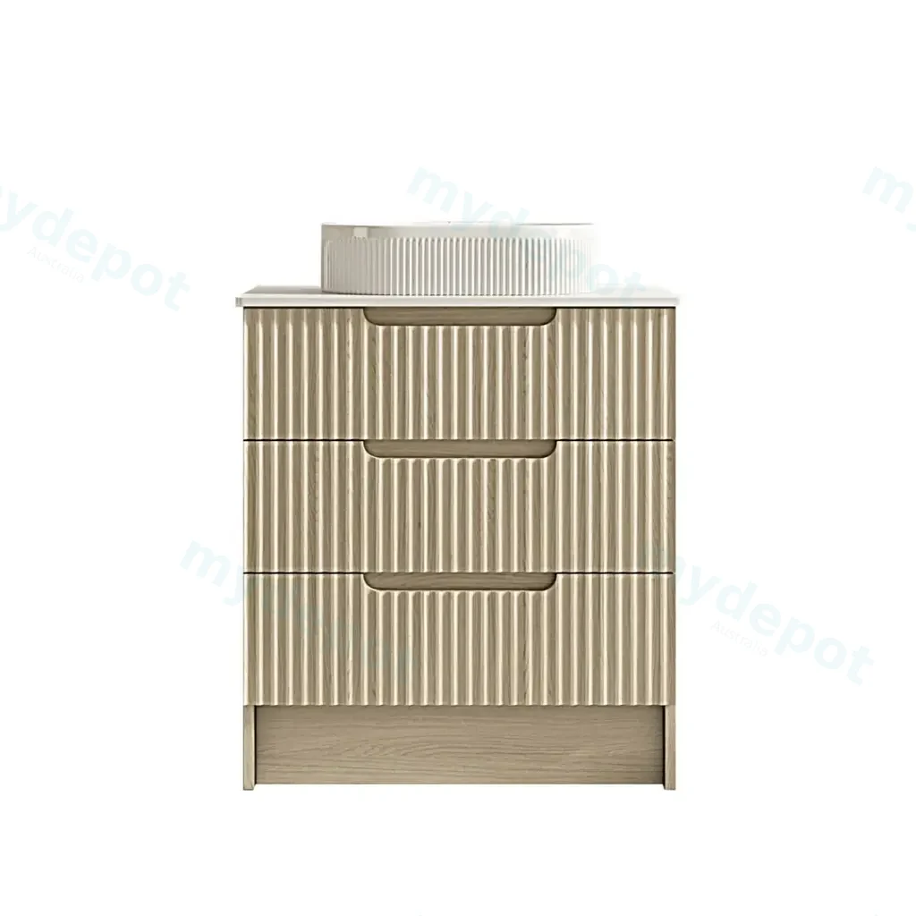740x455x830 Natural Oak Premium Straight Edge Freestanding vanity