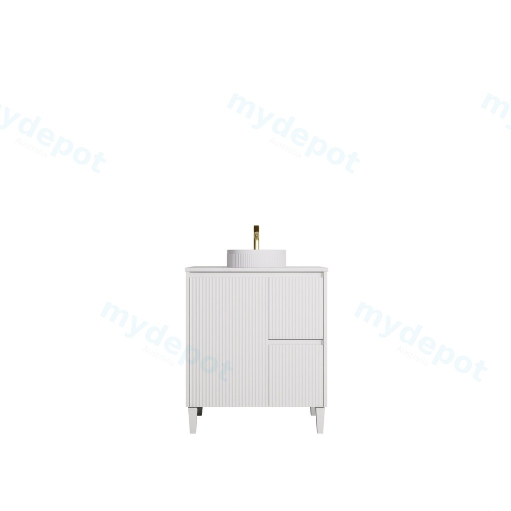 [56620] 740x455x860mm Matte White Crete Modern Free Standing Vanity,Right Hand Drawers