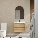 750mm Bell Collection Natural Oak Plywood 2 Drawers Wall Hung Bathroom Vanity Cabinet Only