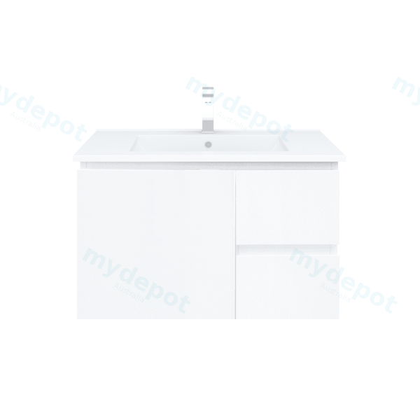 750*450*560mm Wall Hung Gloss White Vanity Cabinet Only Right Drawer