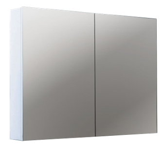 [91040/MPSV750] 750mm Gloss White MDF 2 Doors Pencil Edge Shaving Cabinet