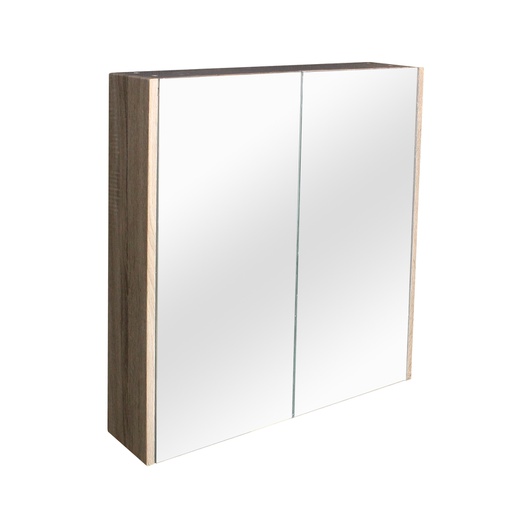 [93081/QSV750WO] 750mm White Oak MDF 2 Doors Pencil Edge Shaving Cabinet