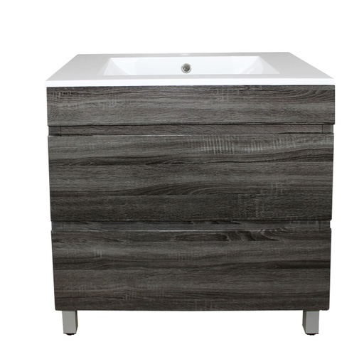 750mm Dark Grey MDF 2 Drawers Freestanding Bathroom Vanity Cabinet Only