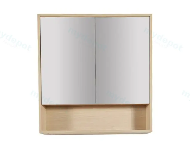 750x150x780mm Hera Tas Oak MDF Shaving Cabinet With Two Doors Two Fixed Shelves