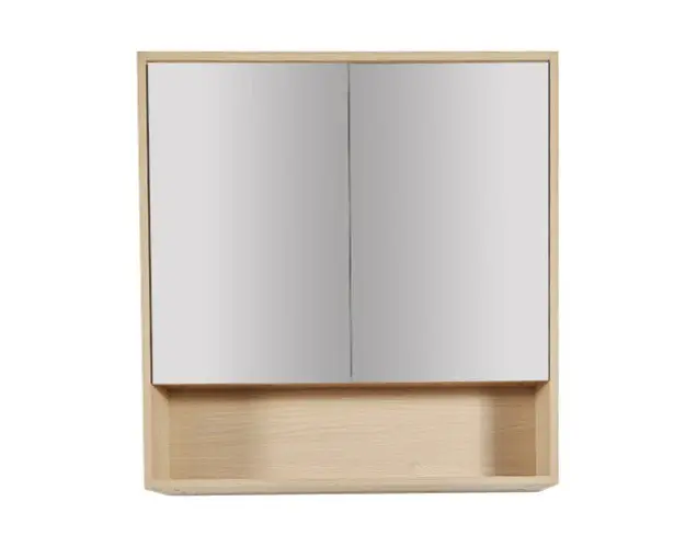 750x150x780mm Hera Tas Oak MDF Shaving Cabinet With Two Doors Two Fixed Shelves