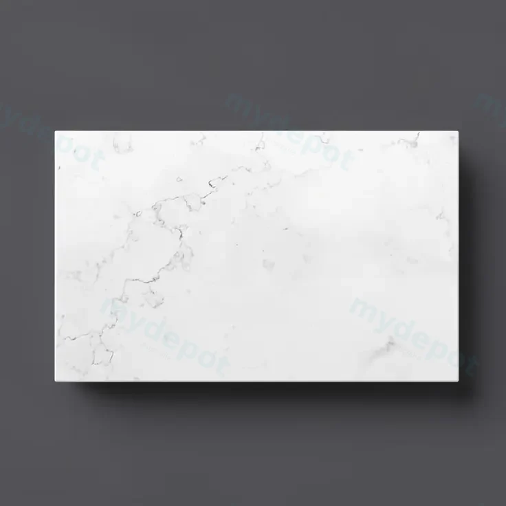 750x465x20mm Quartz Stone Top Gloss White Marble Look Silica-Free Caesarstone Benchtop