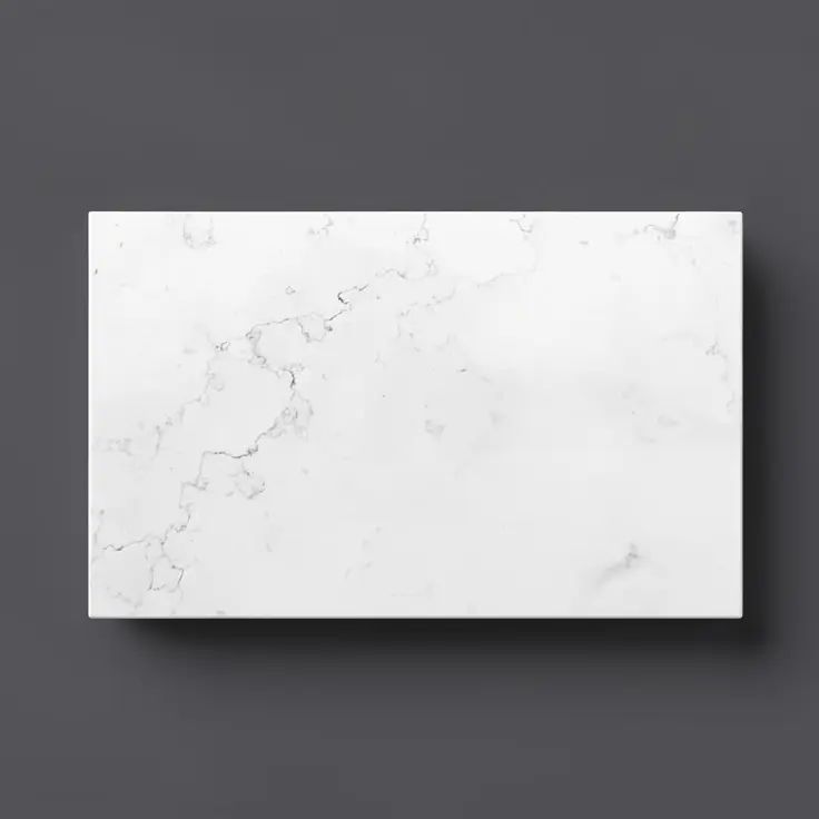 [90184/QZ7546ST] 750x465x20mm Quartz Stone Top Gloss White Marble Look Silica-Free Caesarstone Benchtop