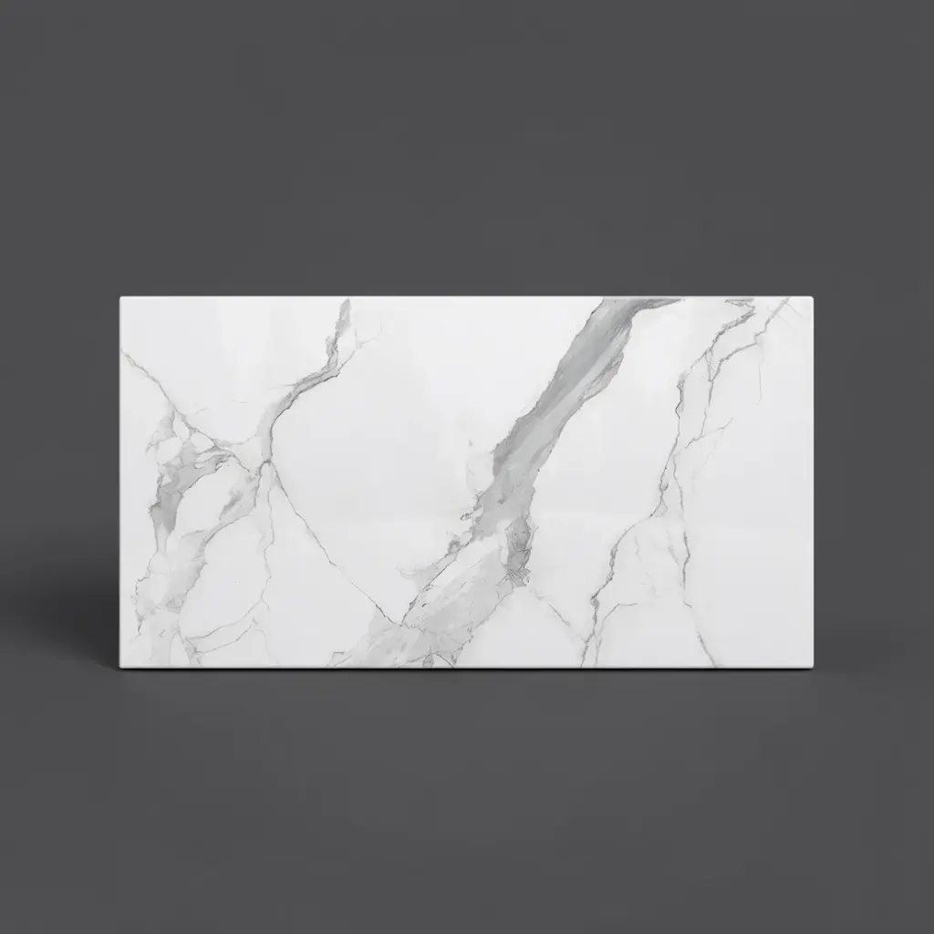 [90175/K739ST-WM] 750mm White Marble Look Sintered Stone Top Matte Finish Benchtop