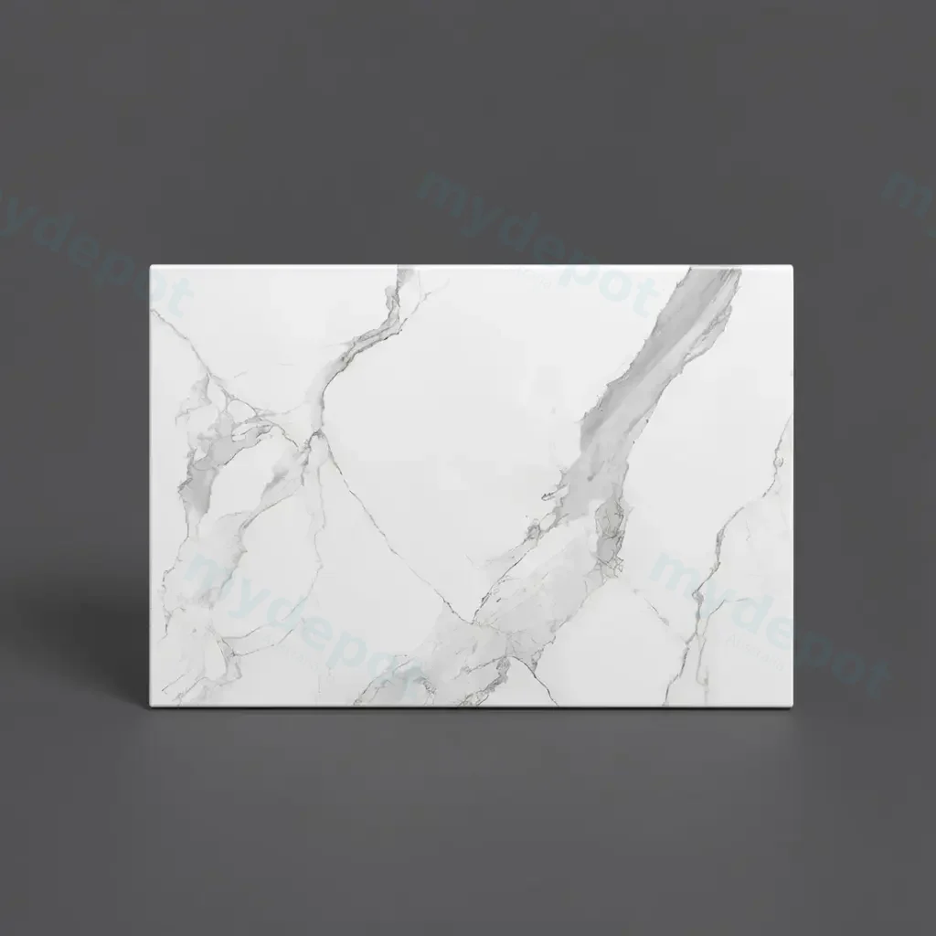 [90170/K75ST-WM] 750mm White Marble Look Sintered Stone Top Matte Finish Benchtop