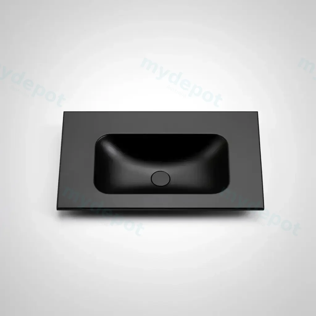 [56081] 755X465X145 Matte Black Chasey Solid Surface Stone Basin