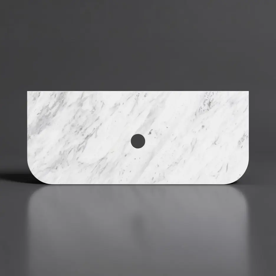 [56351] 755X505X18mm Carrara White Marble Curve Stone Top