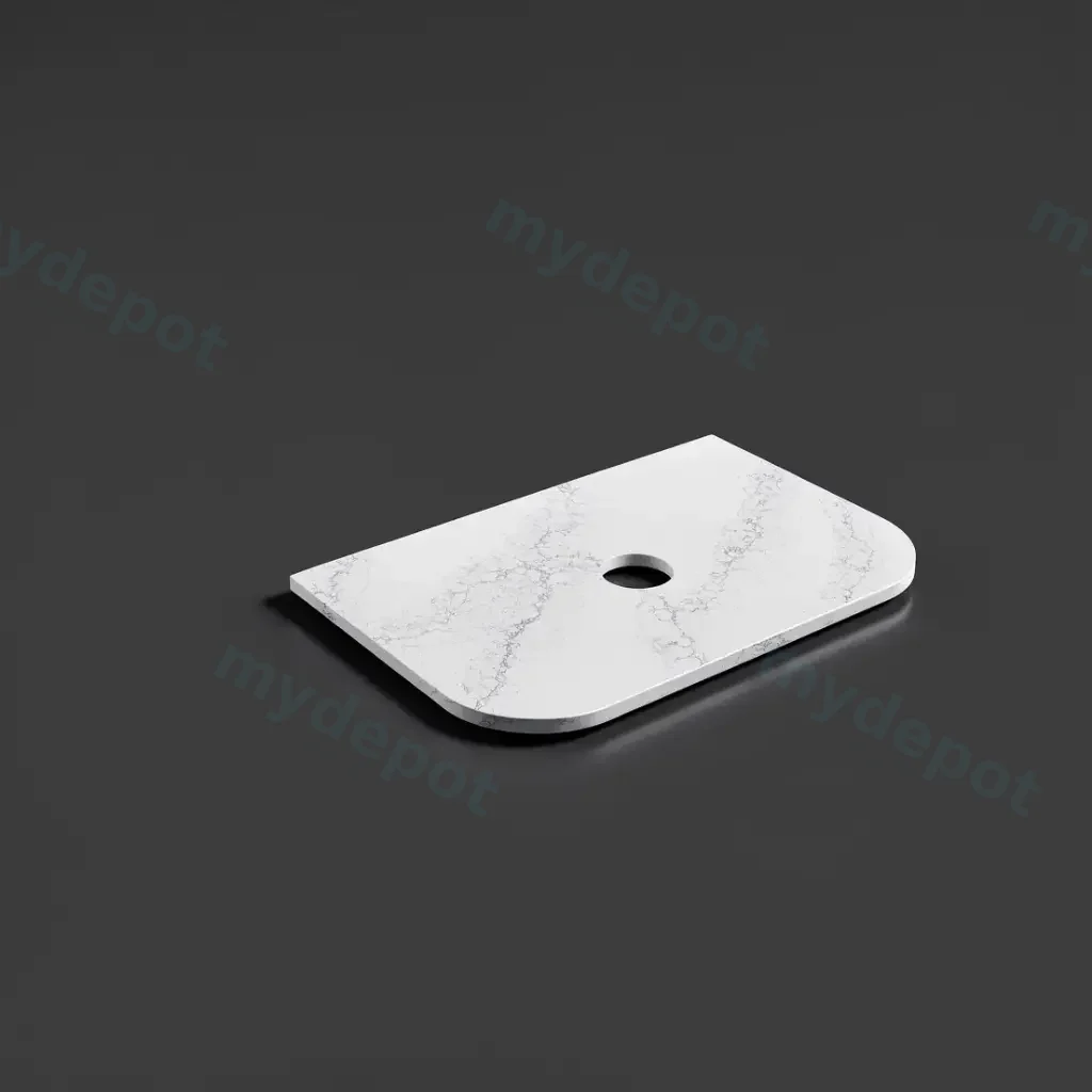 755X505X20mm Calacatta White (WG486) Zero Silica Engineer Curve Stone Top