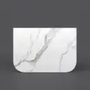 750mm White Marble Look Sintered Stone Top Matte Finish Rounded Corner Benchtop