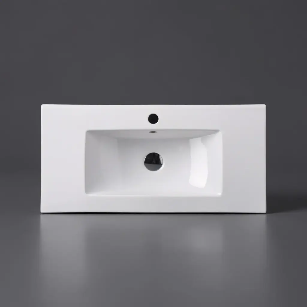 [50134] 760*370*190mm Gloss White Slim Ceramic Top With Mixer Hole