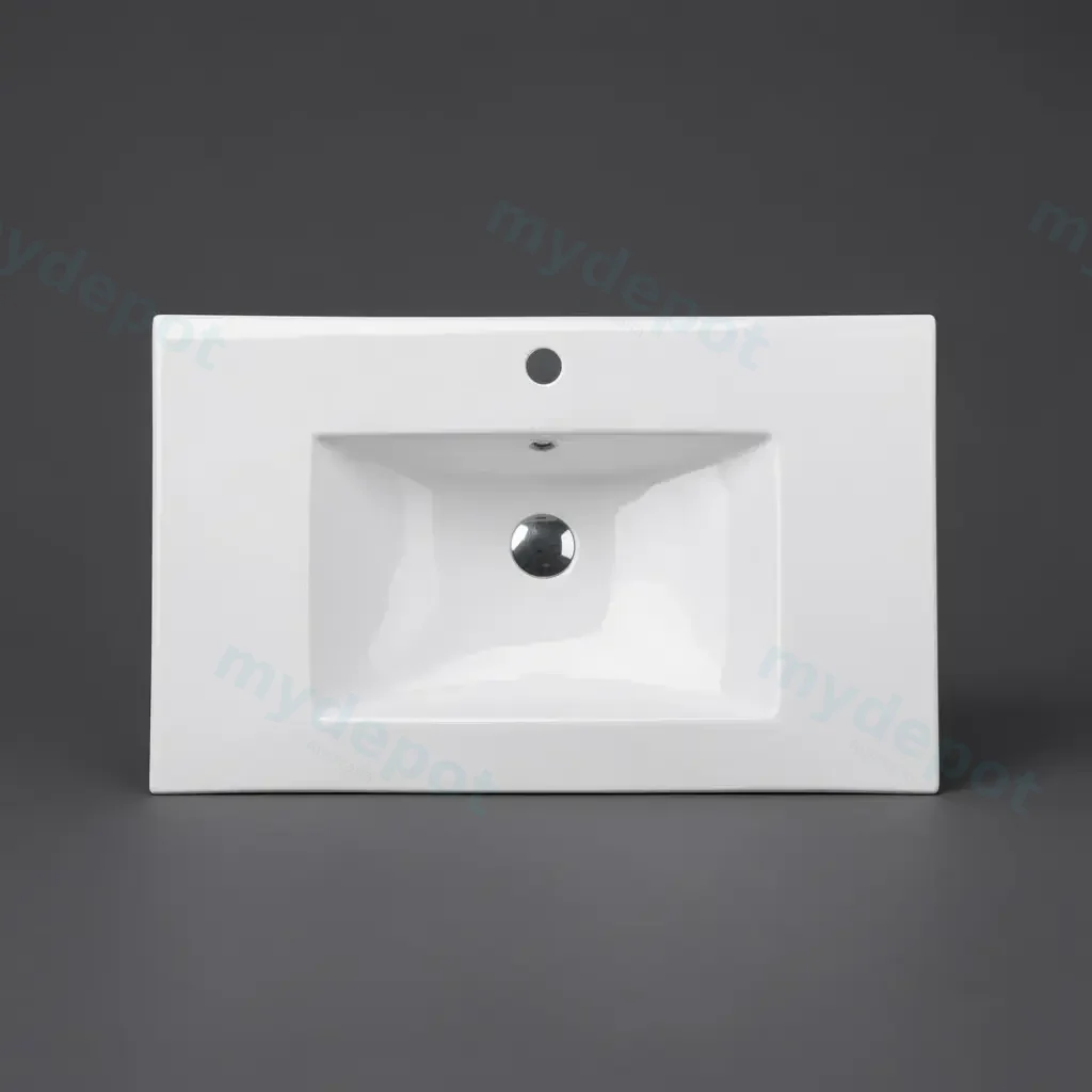 760*470*180mm Gloss White Ceramic Top With Mixer Hole