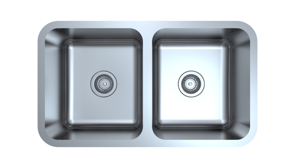 [44846] Otus Double Bowl Undermount Sink 794x457x 229mm 304 Stainless Steel