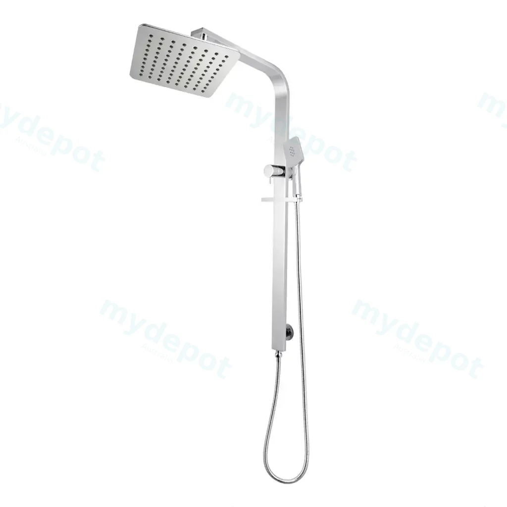 8'' Square Chrome Shower Station Top Water Inlet(Wide Rail)